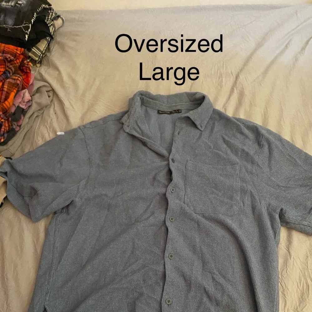 Oversized Heavy Cotton Button Down Shirt